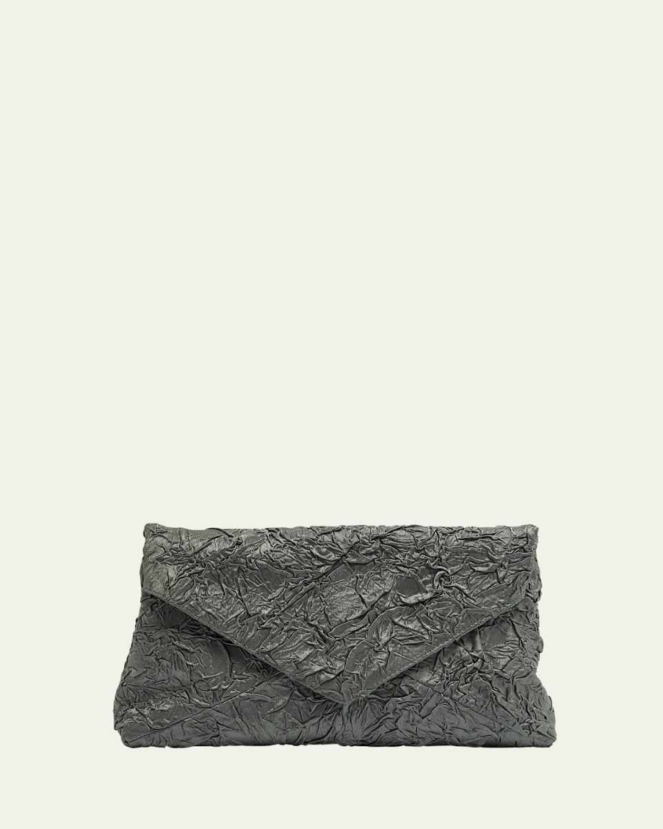Plisse Crushed Envelope Clutch Bag